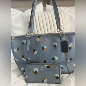 Coach Blue Floral Tote Bag